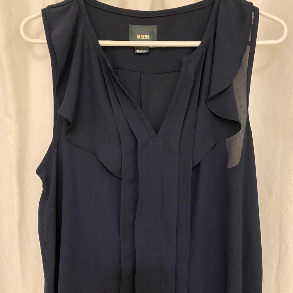 Anthropologie pleated ruffle tank